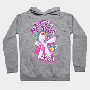 Unicorn  Big Sister 2021 announcing pregnancy Hoodie